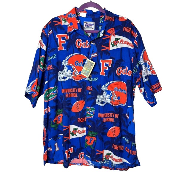 Vintage Reyn Spooner NEW Hawaiian Shirt Mens‎ L Florida Gators Retro Rayon Dead - Picture 1 of 14